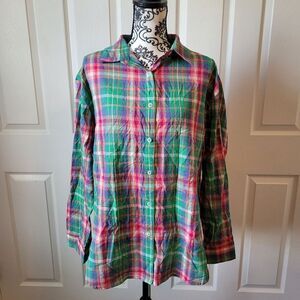 La miel woman's colorful woman's button up long sleeve shirt